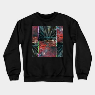 red lanscape waterscape in collage plant ecopop Crewneck Sweatshirt